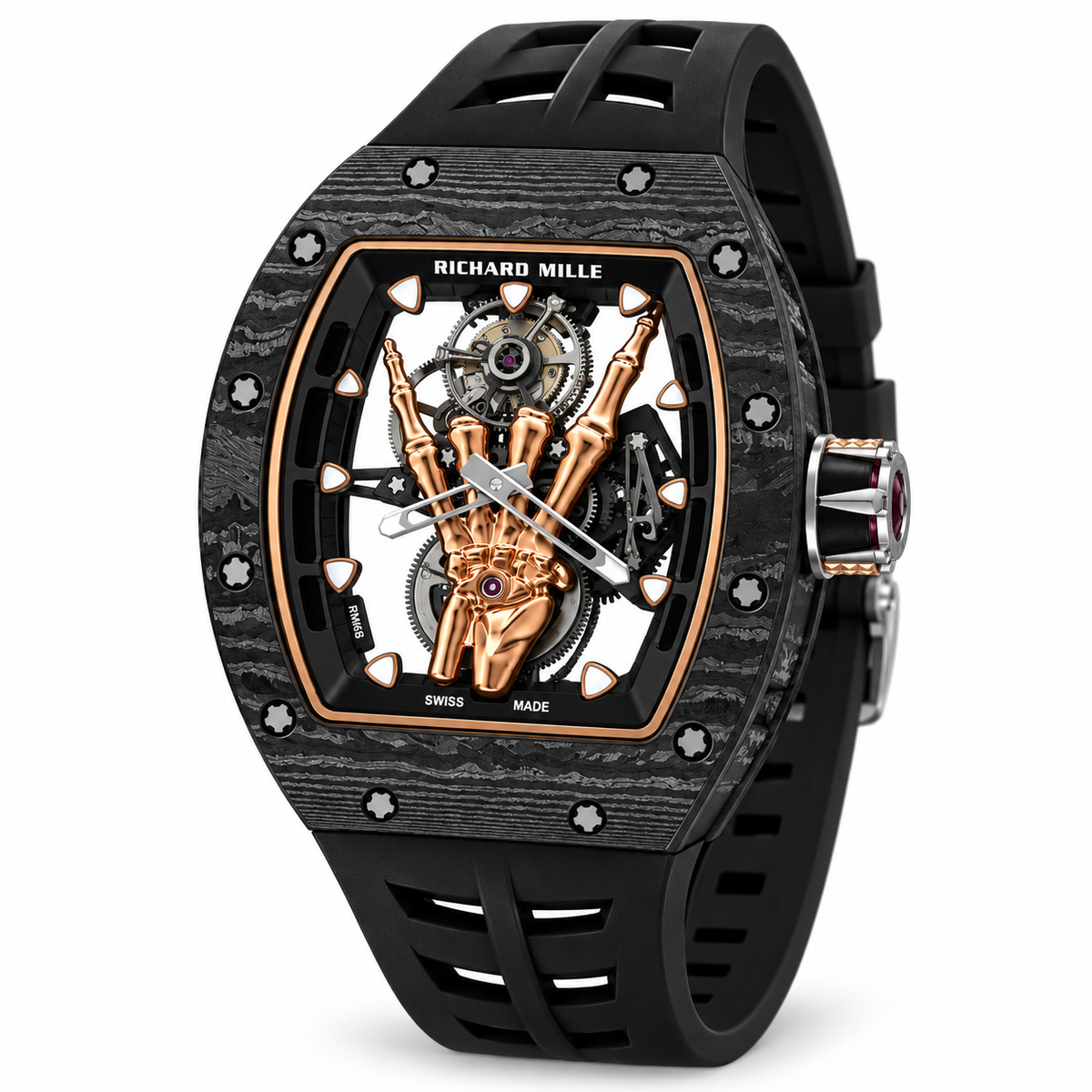 Relógio RM 66 Manual Winding Flying Tourbillon 43mm Super Clone - Acompanha Caixa
