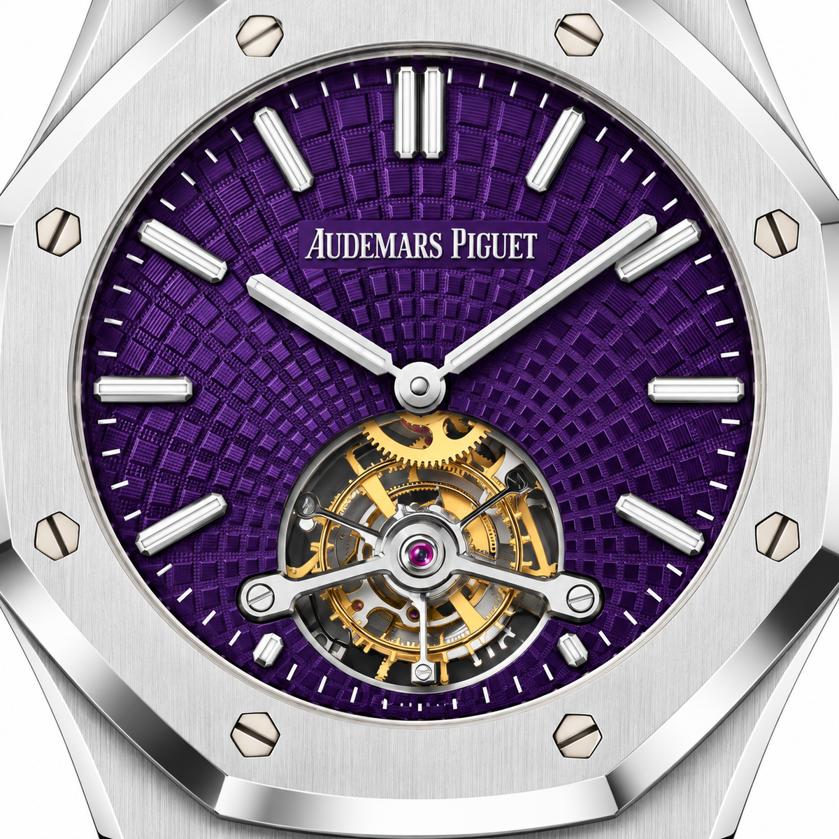 Relógio AP Royal Oak Tourbillon Extra-Thin Steel Purple Dial 41mm