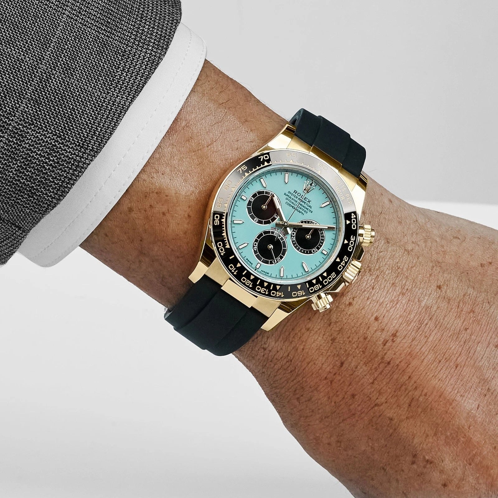 Relógio Daytona Dourado com Mostrador Turquesa
