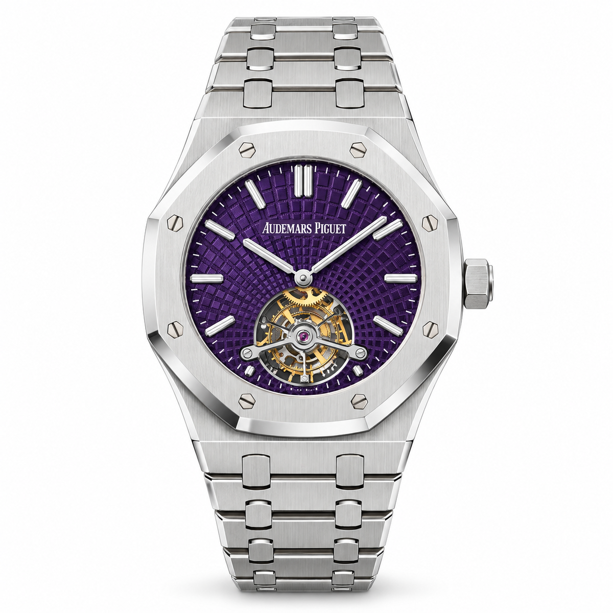 Relógio AP Royal Oak Tourbillon Extra-Thin Steel Purple Dial 41mm