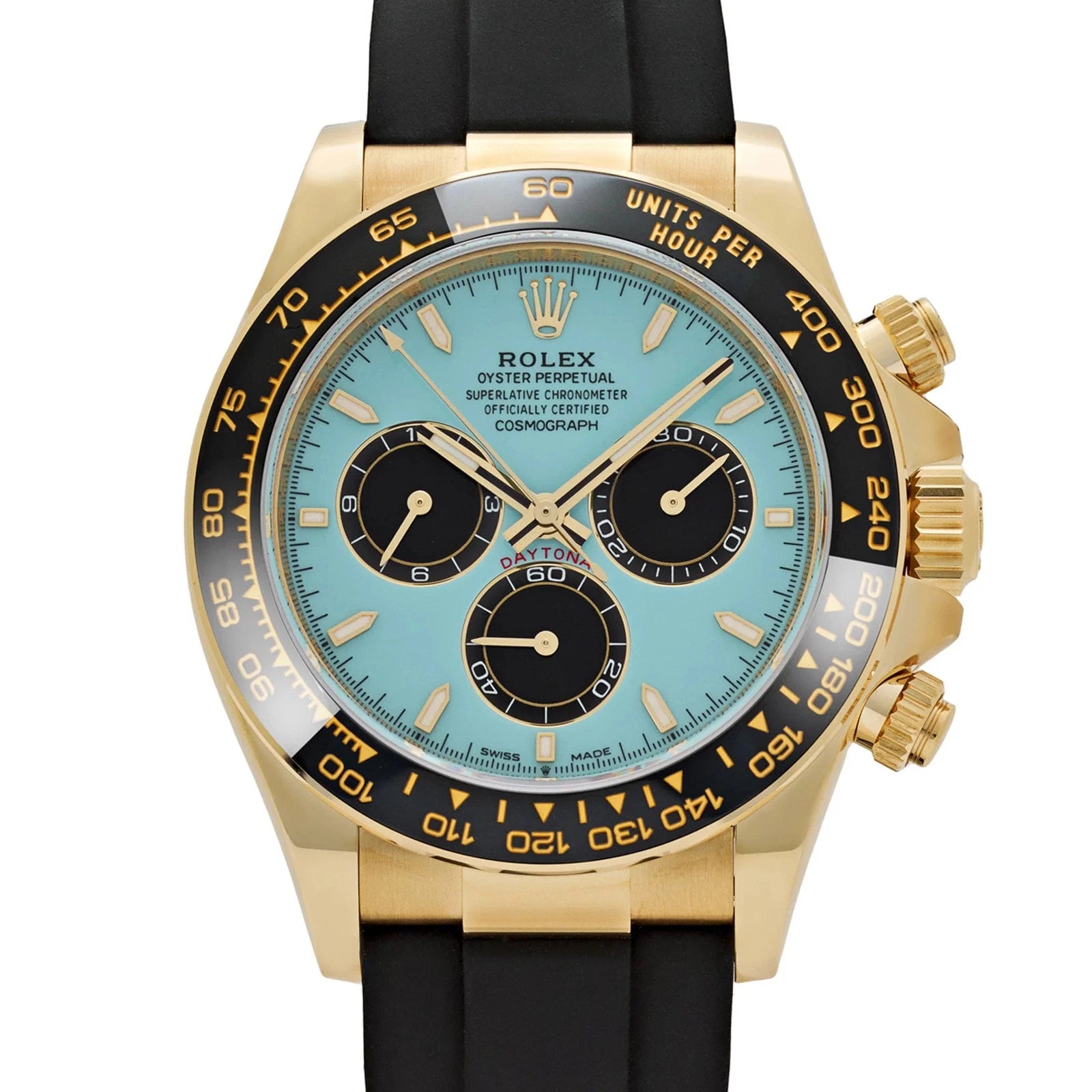 Relógio Daytona Dourado com Mostrador Turquesa